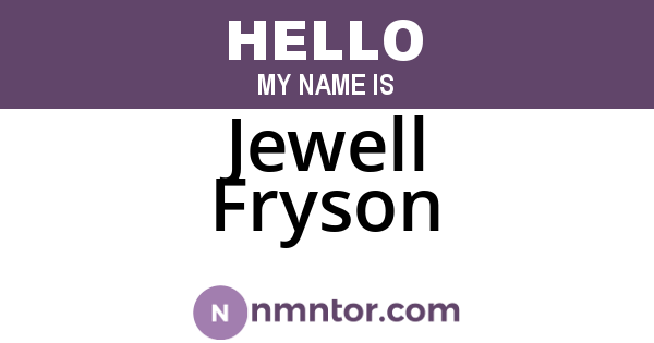 Jewell Fryson