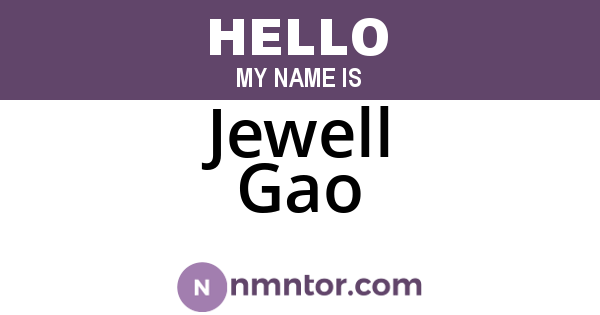 Jewell Gao