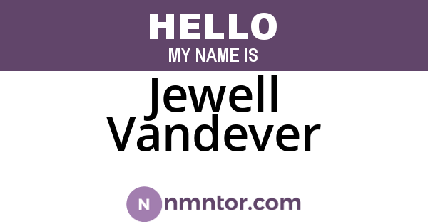 Jewell Vandever