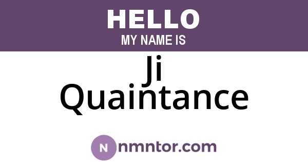 Ji Quaintance