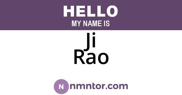 Ji Rao