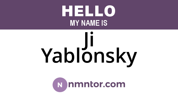 Ji Yablonsky