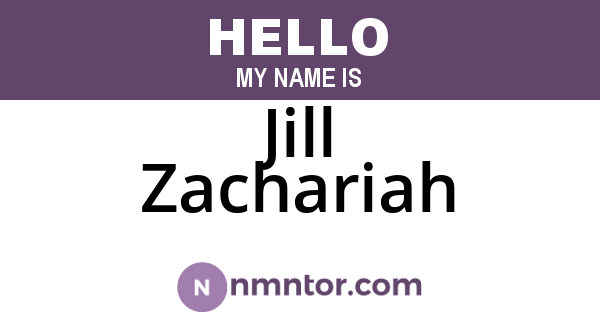 Jill Zachariah