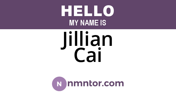 Jillian Cai