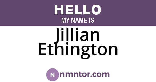 Jillian Ethington