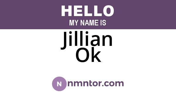 Jillian Ok