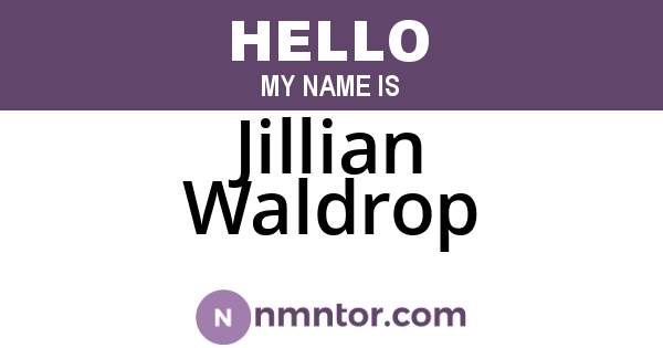 Jillian Waldrop
