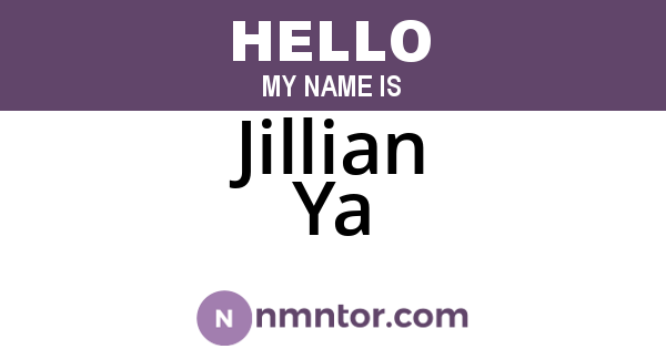 Jillian Ya