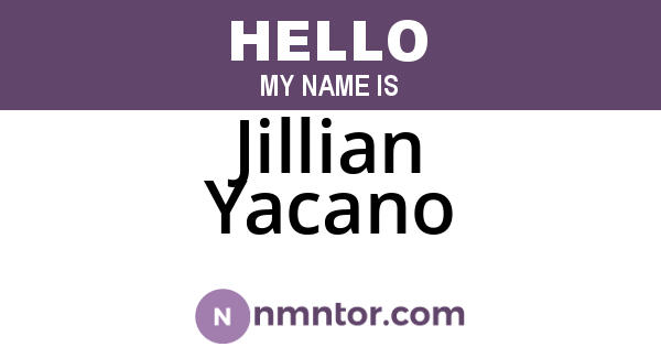 Jillian Yacano