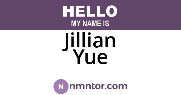 Jillian Yue