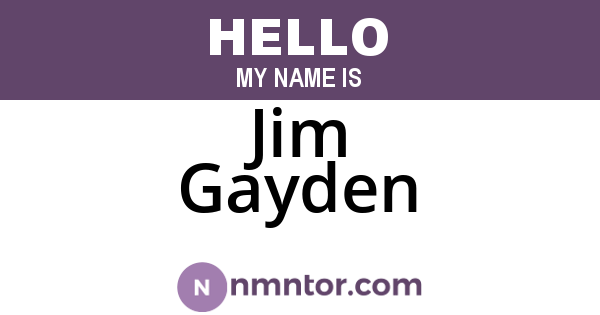 Jim Gayden