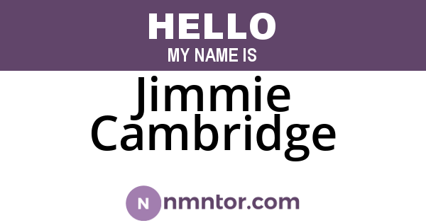 Jimmie Cambridge