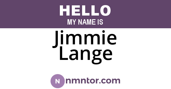 Jimmie Lange