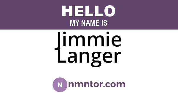 Jimmie Langer