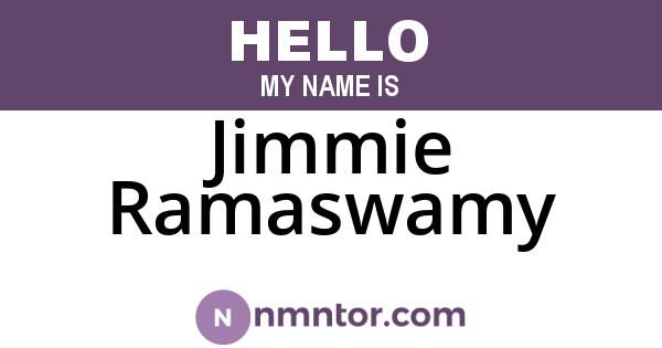 Jimmie Ramaswamy