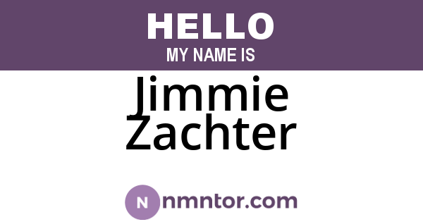 Jimmie Zachter