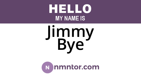 Jimmy Bye