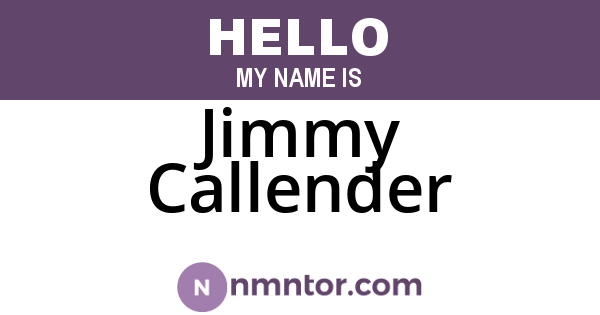 Jimmy Callender
