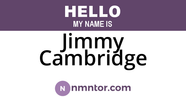Jimmy Cambridge