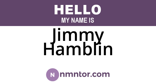 Jimmy Hamblin
