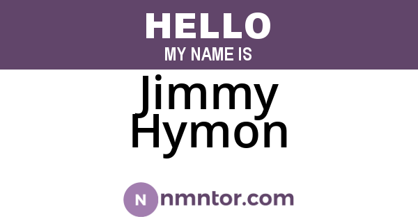Jimmy Hymon