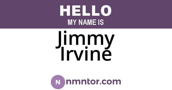 Jimmy Irvine