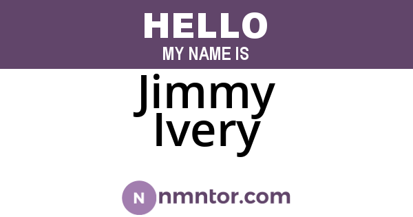 Jimmy Ivery