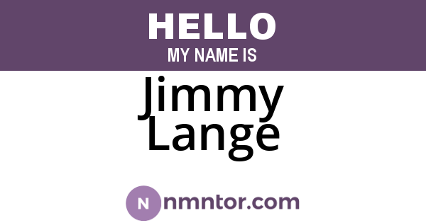 Jimmy Lange