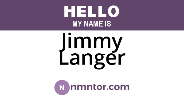 Jimmy Langer