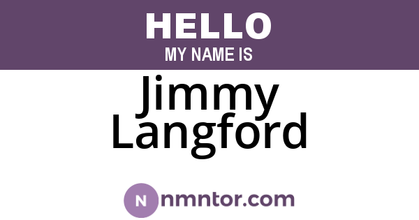 Jimmy Langford