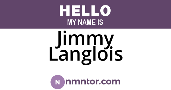 Jimmy Langlois