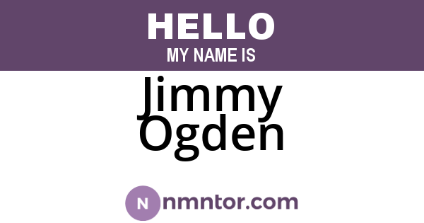 Jimmy Ogden