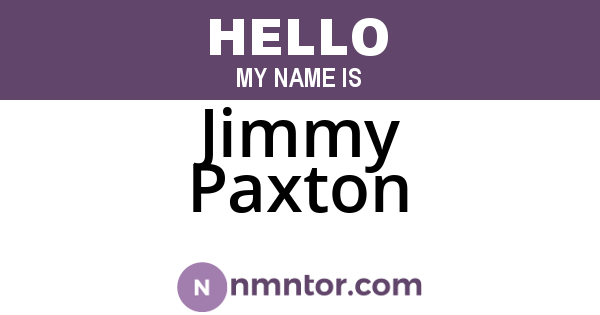 Jimmy Paxton