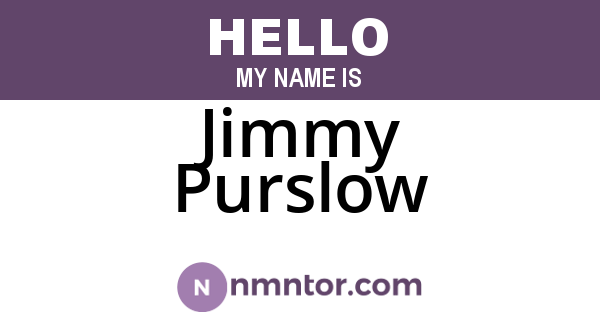 Jimmy Purslow