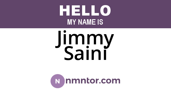 Jimmy Saini