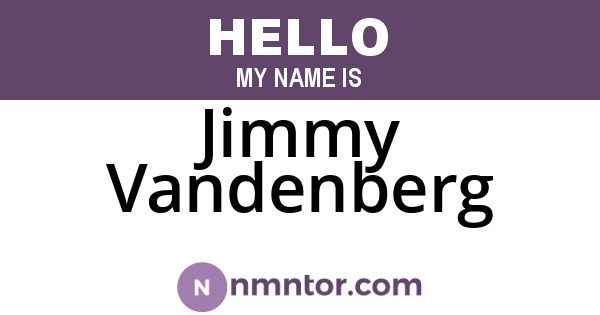 Jimmy Vandenberg