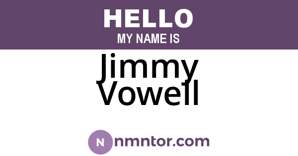 Jimmy Vowell