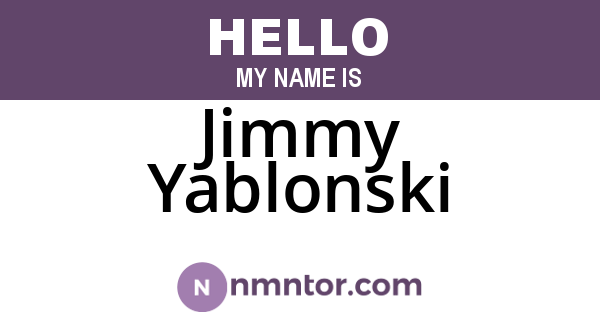 Jimmy Yablonski