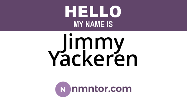 Jimmy Yackeren