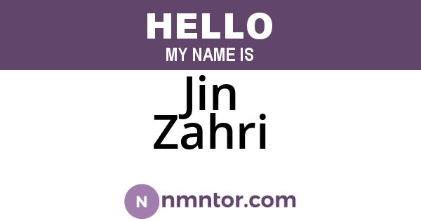 Jin Zahri