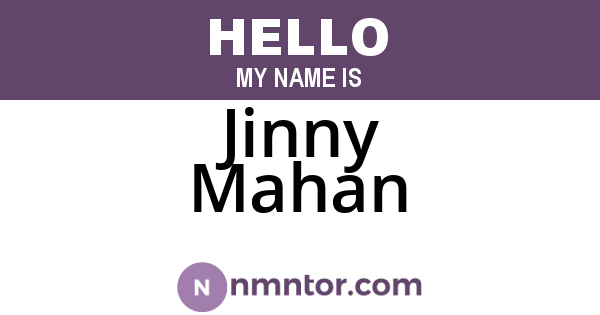 Jinny Mahan