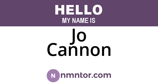 Jo Cannon
