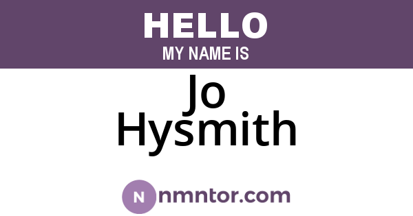 Jo Hysmith