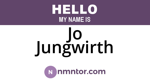 Jo Jungwirth