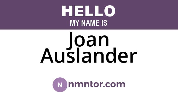 Joan Auslander