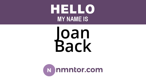 Joan Back