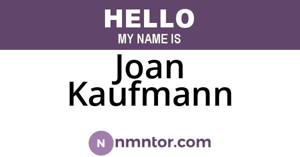 Joan Kaufmann