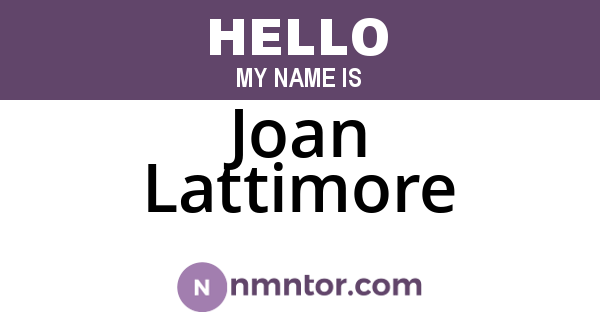 Joan Lattimore
