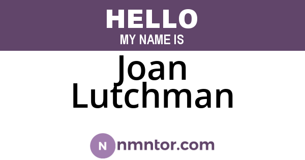 Joan Lutchman