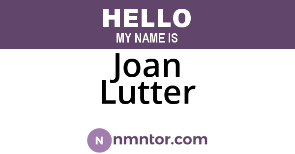 Joan Lutter